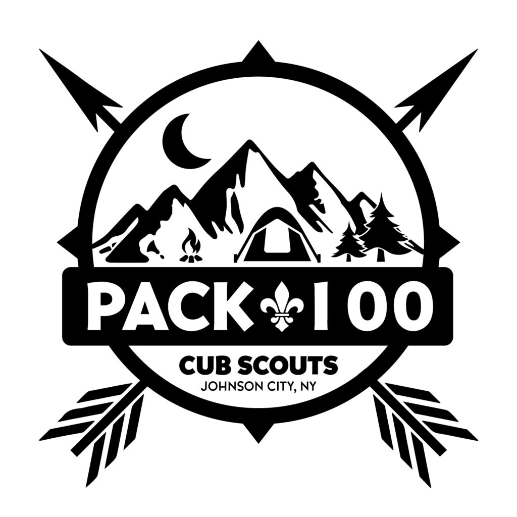 T-shirt design for Johnson City Cub Scout Pack 100.